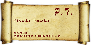 Pivoda Toszka névjegykártya